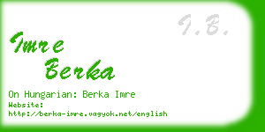 imre berka business card